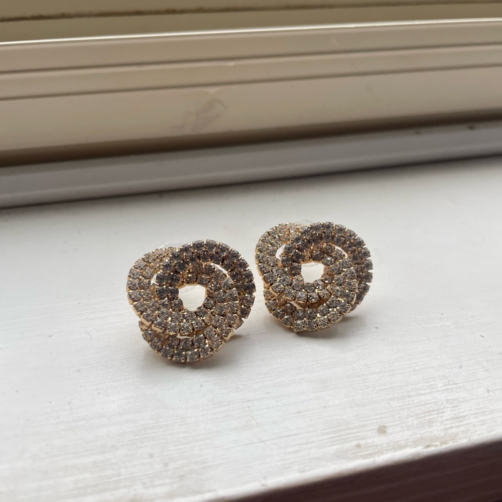 Elegant Gold and Silver Knot Earrings